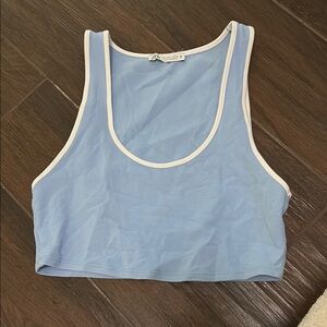 Blue Tank Top with White Trim